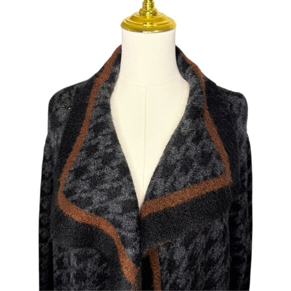 Max Studio Women’s 2X Houndstooth Cardigan Sweater Knit Open Front Cozy - Picture 4 of 7